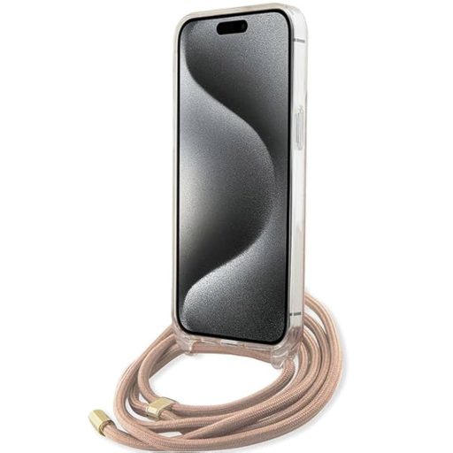 Guess tok + crossbody strap Pink Apple Iphone 15 Pro Max készülékhez guhcp15lhc4sep