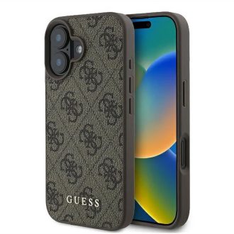   Guess 4G Ring Classic Logo Apple iPhone 16 Plus hátlap tok, barna guhcp16mg4gfbr