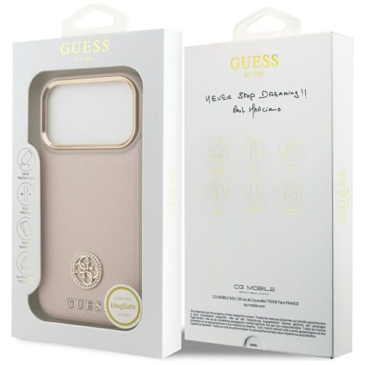 Guess MagSafe Apple iPhone 17 Pro hátlap tok, pink guhmp17lpgcrmdep