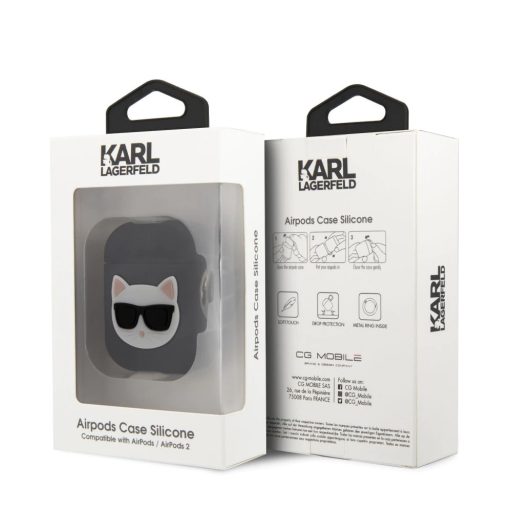 Karl Lagerfeld Choupette Apple Airpods tok FEKETE
