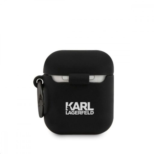 Karl Lagerfeld Paris feliratos Apple Airpods tok FEKETE