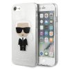 Karl Lagerfeld csillogós ezüst tok, hátlap iPhone 8 / 7 / SE