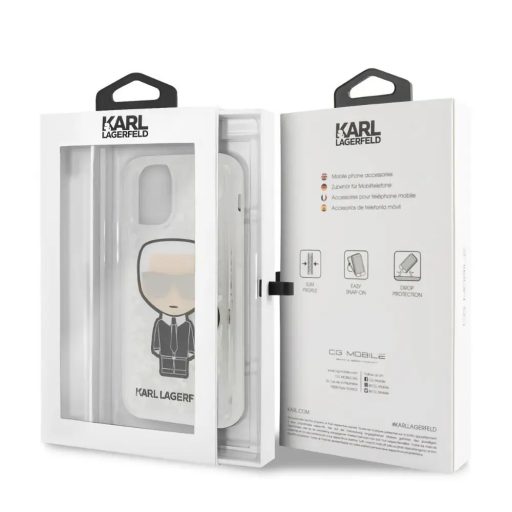 Karl Lagerfeld Karl mintás glitteres folyós szilikon tok, hátlap iPhone 11 Pro