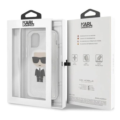 Karl Lagerfeld csillogós Karl mintás szilikon tok, hátlap iPhone 11 Pro