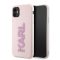 Karl Lagerfeld feliratos glitteres folyós szilikon tok, hátlap PINK iPhone 11 klhcn613dmbkcp