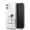 Karl Lagerfeld Choupette mintás szilikon tok, hátlap iPhone 11