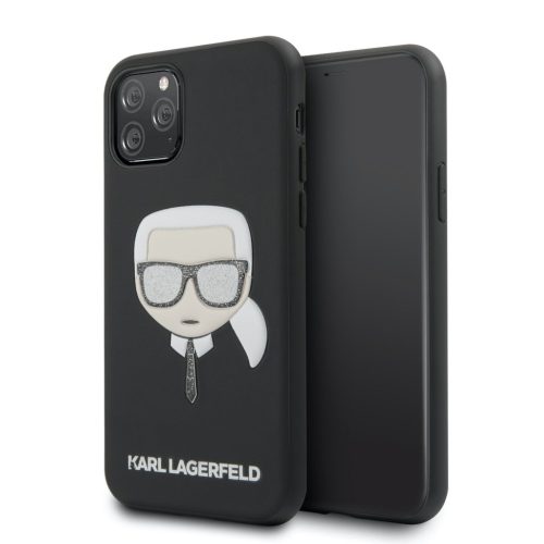 Karl Lagerfeld Karl mintás csillogós szilikon tok, hátlap iPhone 11