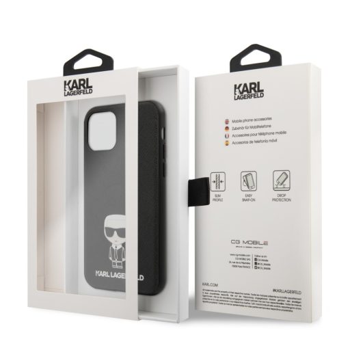 Karl Lagerfeld iPhone 11 fém logós tok, hátlap FEKETE