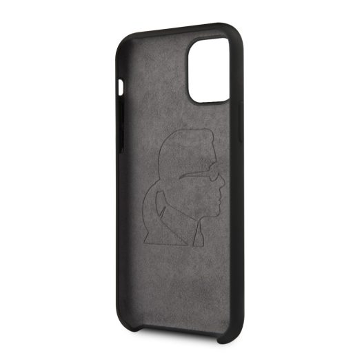 Karl Lagerfeld mintás szilikon soft-touch tok, hátlap FEKETE iPhone 11