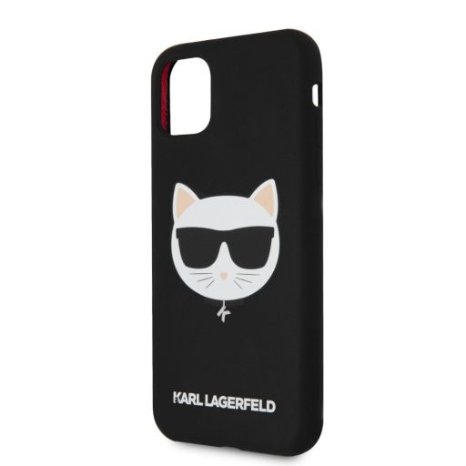 Karl Lagerfeld Choupette iPhone 11 szilikon soft-touch tok, hátlap FEKETE