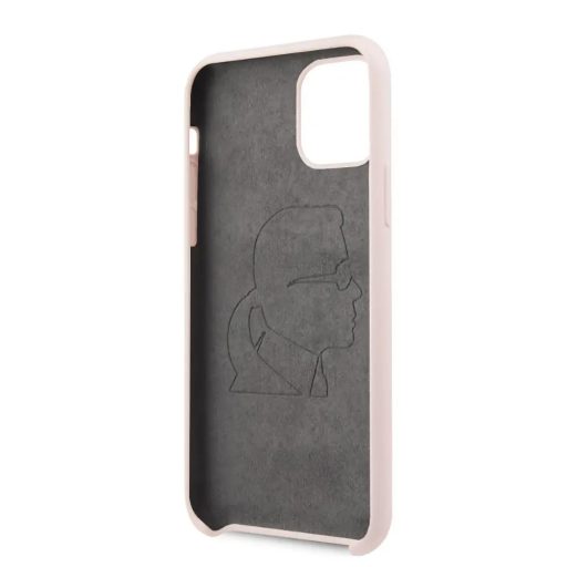 Karl Lagerfeld iPhone 11 szilikon soft-touch tok, hátlap RÓZSASZÍN