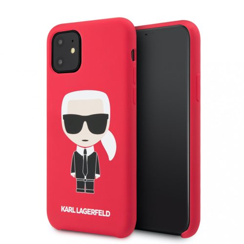Karl Lagerfeld szilikon soft-touch tok, hátlap PIROS iPhone 11