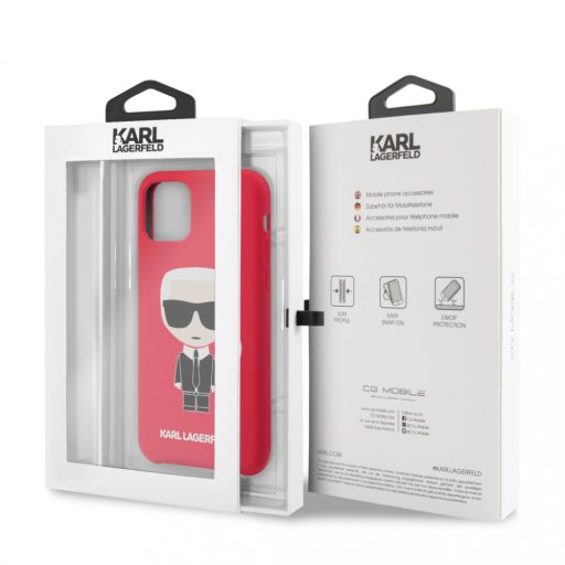 Karl Lagerfeld szilikon soft-touch tok, hátlap PIROS iPhone 11