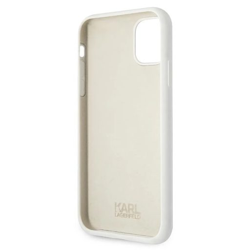 Karl Lagerfeld logós iPhone 11 szilikon soft-touch tok, hátlap FEHÉR