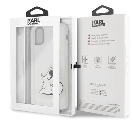 Karl Lagerfeld Choupette mintás átlátszó szilikon tok, hátlap iPhone 11 Pro Max