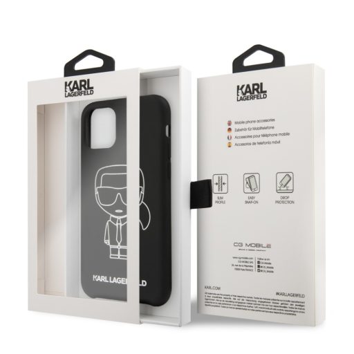 Karl Lagerfeld szilikon soft-touch tok, hátlap FEKETE iPhone 11 Pro Max