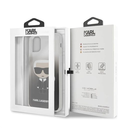 Karl Lagerfeld Karl mintás átlátszó szilikon tok, hátlap iPhone 11 Pro Max