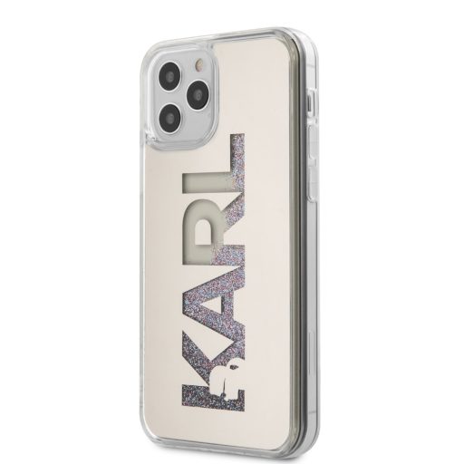 Karl Lagerfeld karl feliratos glitteres folyós tok, hátlap iPhone 12 Pro Max