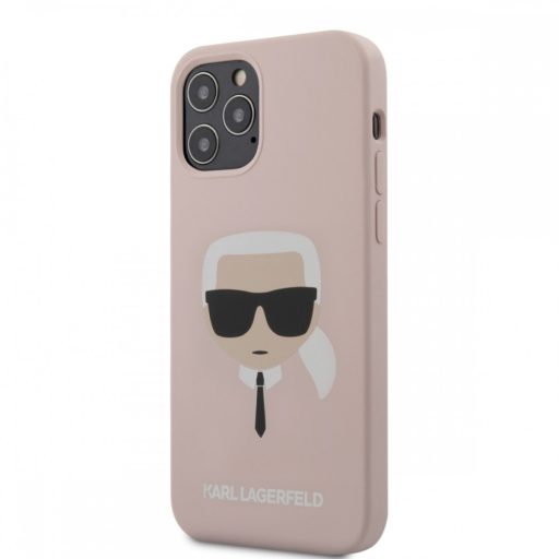 Karl Lagerfeld szilikon soft-touch tok, hátlap RÓZSASZÍN iPhone 12 Pro Max