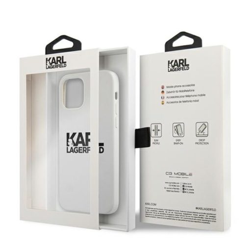 Karl Lagerfeld szilikon soft-touch tok, hátlap FEHÉR iPhone 12 Pro Max