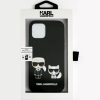 Karl Lagerfeld Karl és Choupette mintás bőrhatású tok, hátlap iPhone 12 / 12 Pro