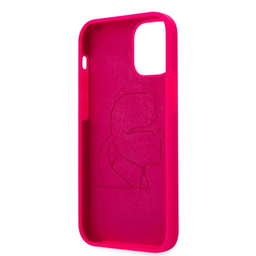 Karl Lagerfeld Karl mintás szilikon soft-touch tok, hátlap PINK iPhone 12 / 12 Pro