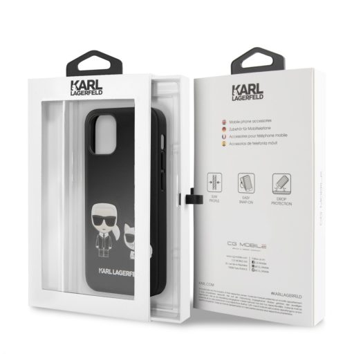 Karl Lagerfeld karl és choupette mintás tok, hátlap iPhone 12 mini