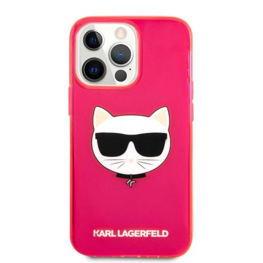 Karl Lagerfeld choupette mintás PINK iPhone 13 Pro tok, hátlap