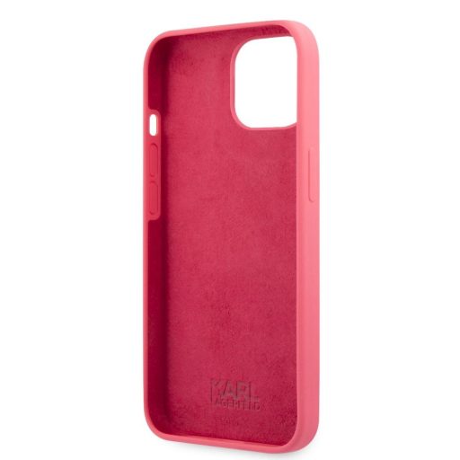 Karl Lagerfeld karl és choupette mintás Pink iPhone 13 Mini tok, hátlap