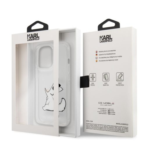 Karl Lagerfeld choupette mintás Átlátszó iPhone 13 Pro Max tok, hátlap