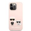 Karl Lagerfeld karl és choupette mintás Rózsaszín iPhone 13 Pro Max tok, hátlap
