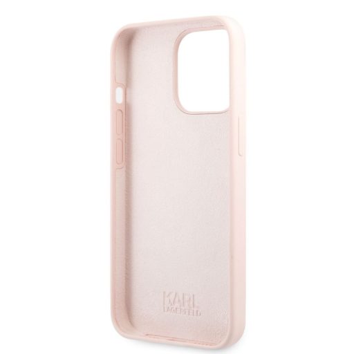 Karl Lagerfeld karl és choupette mintás Rózsaszín iPhone 13 Pro Max tok, hátlap