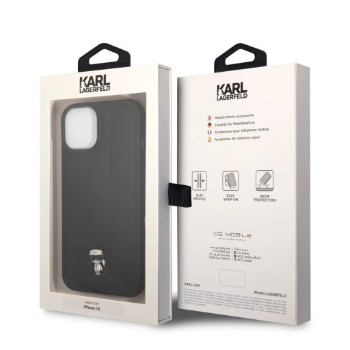 Karl Lagerfeld tok fekete klhcp14mpsqpk Apple iPhone 14 Plus készülékhez