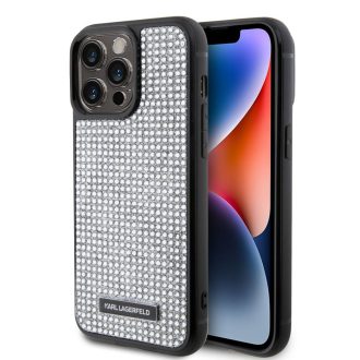   Karl Lagerfeld csillogós ezüst iPhone 15 Pro Max tok, hátlap klhcp15xhdsplg