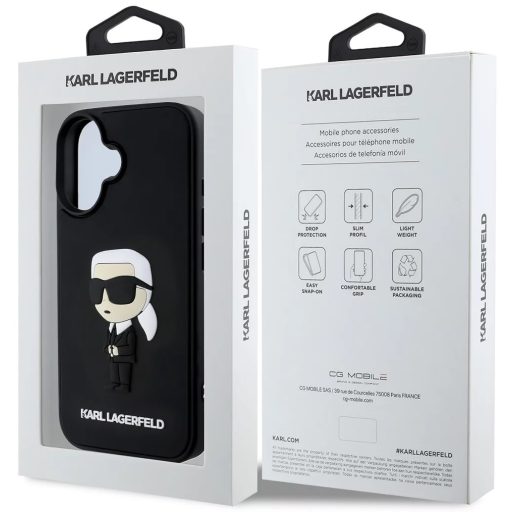 Karl Lagerfeld tok fekete klhcp16s3drkink Apple Iphone 16 készülékhez