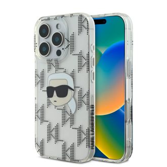   Karl Lagerfeld FW Metal Plate Apple iPhone 16 kompatibilis hátlap tok, fekete klhcp16shklpkht