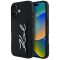 Karl Lagerfeld FW Metal Plate Apple iPhone 16 kompatibilis hátlap tok, fekete klhcp16spgpvksk