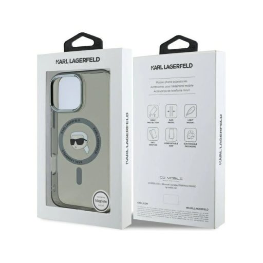 Karl Lagerfeld Apple iPhone 16 Pro hátlap tok, szürke klhmp16lhlskik
