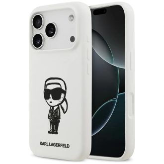   Karl Lagerfeld Apple iPhone 17 Pro / iPhone 18 Pro MagSafe kompatibilis hátlap tok, fehér klhmp17lskigroh