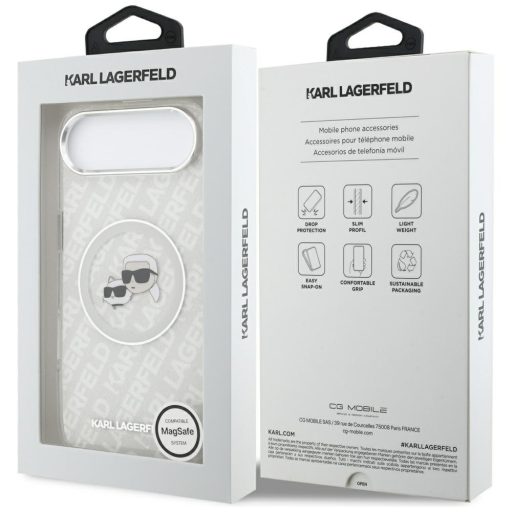 Karl Lagerfeld Apple iPhone Air MagSafe kompatibilis hátlap tok,átlátszó csillogós klhmp17mhmkbkchog