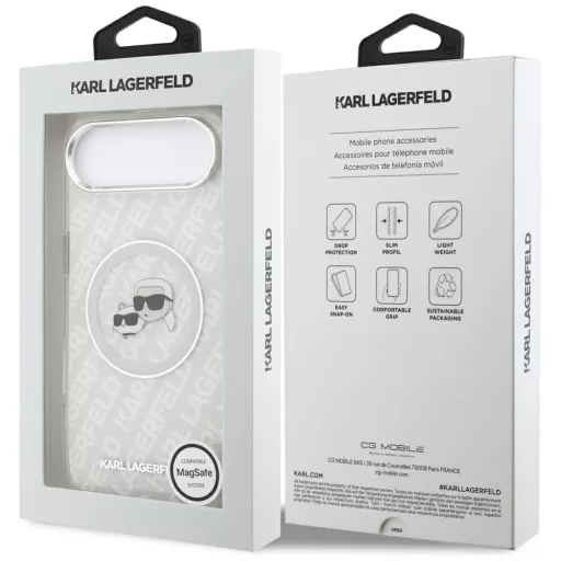 Karl Lagerfeld Apple iPhone Air MagSafe kompatibilis hátlap tok,átlátszó csillogós klhmp17mhmkbkchog