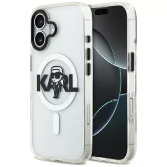   Karl Lagerfeld Apple iPhone 17 hátlap tok, MagSafe átlátszó klhmp17shgkigkbt