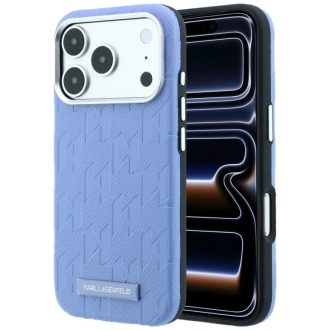   Karl Lagerfeld Apple iPhone 17 Pro / iPhone 18 Pro MagSafe kompatibilis hátlap tok, kék klhmp18l6pwklmhb