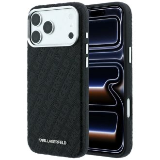   Karl Lagerfeld Apple iPhone 17 Pro / iPhone 18 Pro MagSafe kompatibilis hátlap tok, fekete klhmp18lpsklfofk