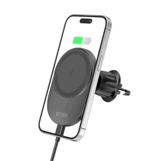   Tech-Protect Magsafe autós tartó szellőzőrácsba, wireless gyorstöltő, fekete, 15W
