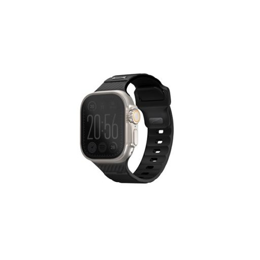 Uniq Stride KFM Apple Watch 49,46,45,44,42 mm gumis szilikon szíj, fekete