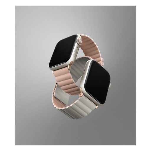 Uniq Revix mágneses szilikon szíj Apple Watch 42/44/45/49mm, rózsaszín/bézs