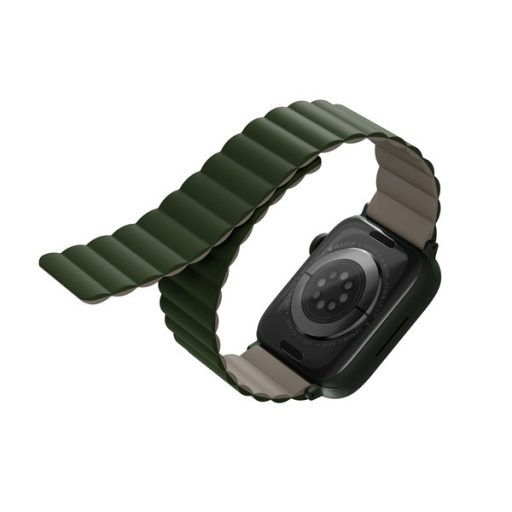 Uniq Revix mágneses szilikon szíj Apple Watch 42/44/45/49mm, zöld/taupe