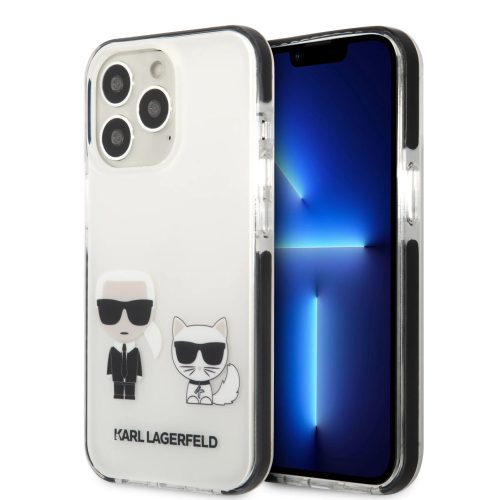 Karl Lagerfeld Karl and Choupette TPE hátlap tok Apple iPhone 13 Pro, fehér KLHCP13LTPEKCW