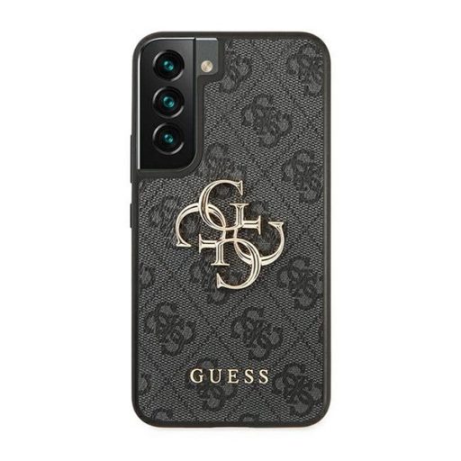 Guess PU 4G Metal Logo Samsung Galaxy S22 hátlap tok, szürke